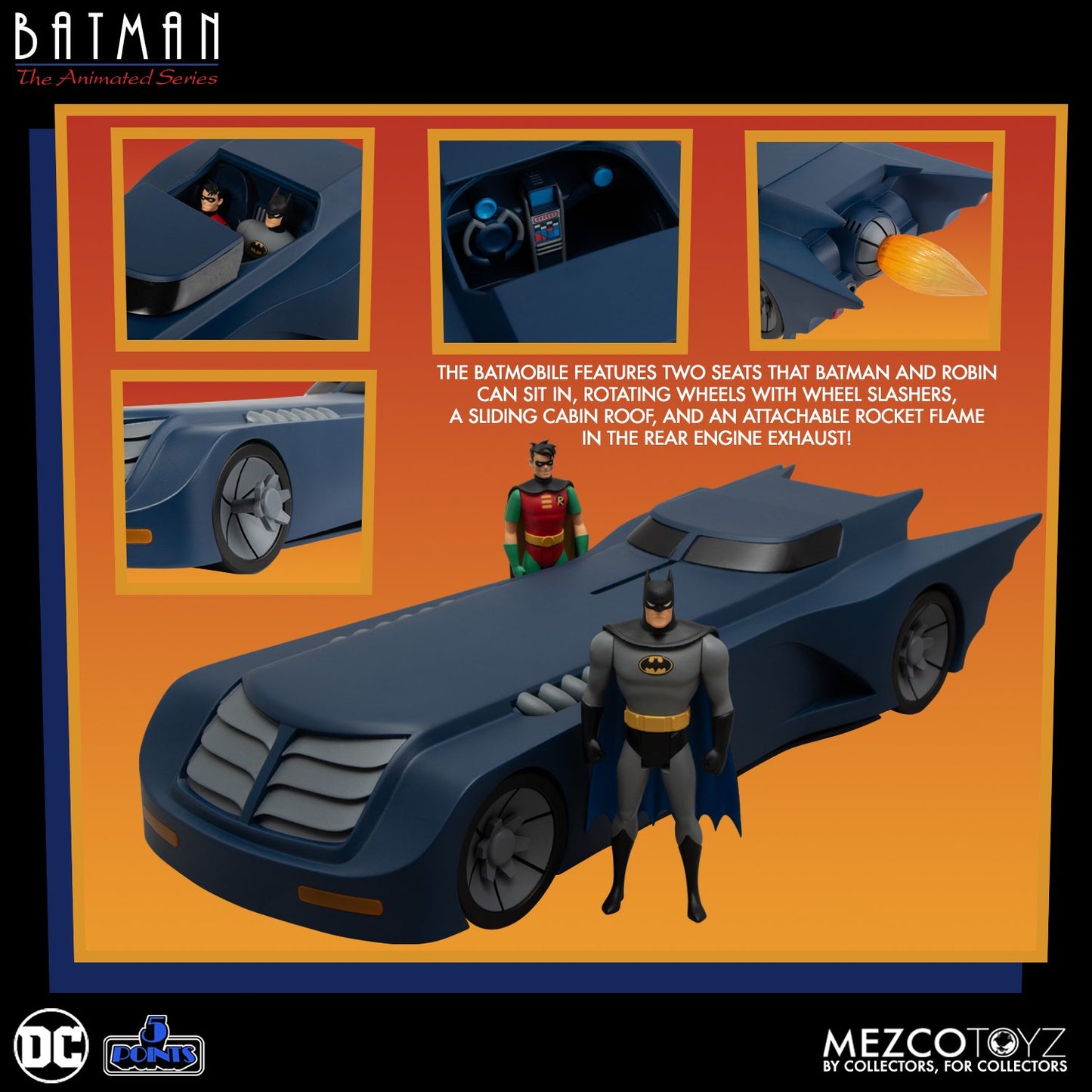 Mezco 5 Points Batman: The Animated Series Batmobile (2do Pago)