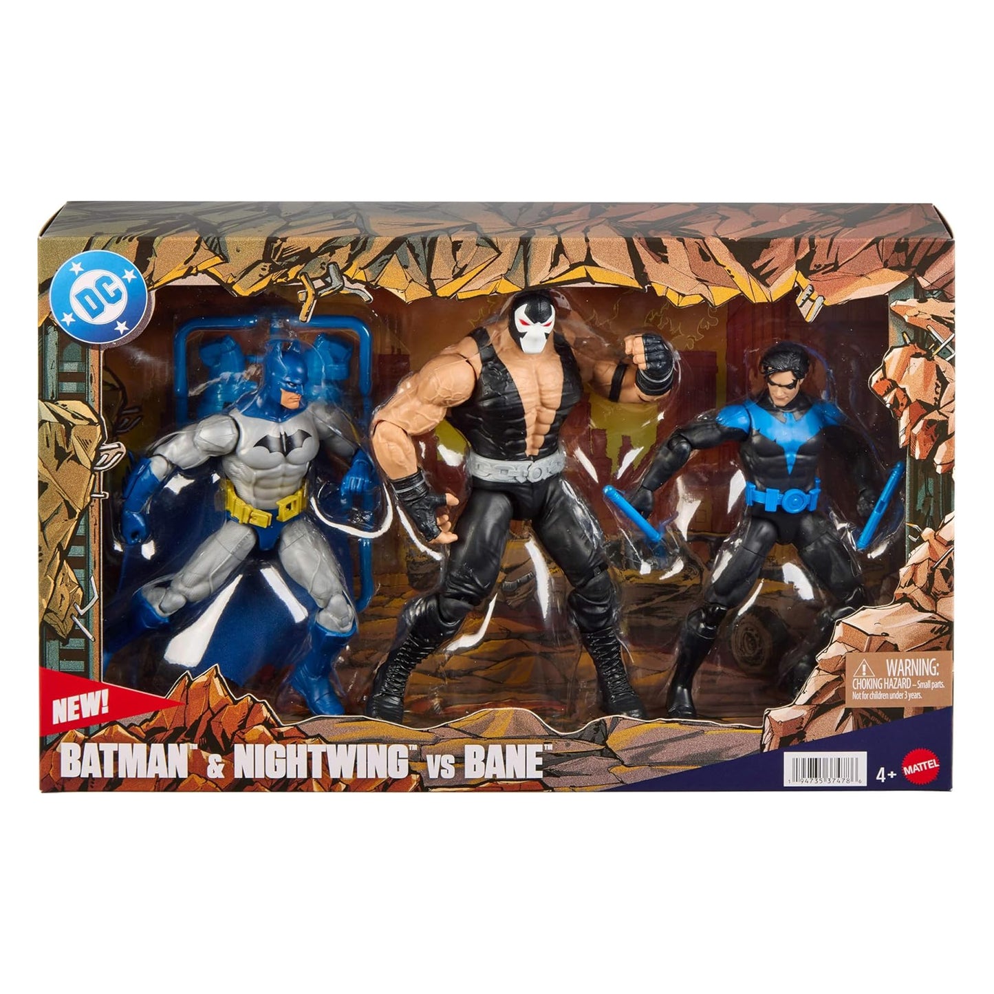 Mattel DC Premier 3 Pack Batman & Nightwing vs Bane