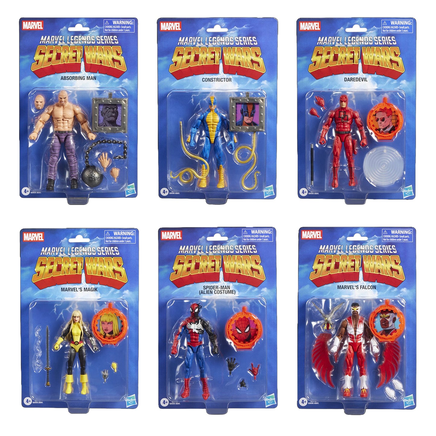 Marvel Legends Secret Wars Wave 2 (Absorbing Man/Constrictor/Daredevil/Magik/Spider-man Alien Costume/Falcon) LIQUIDACION