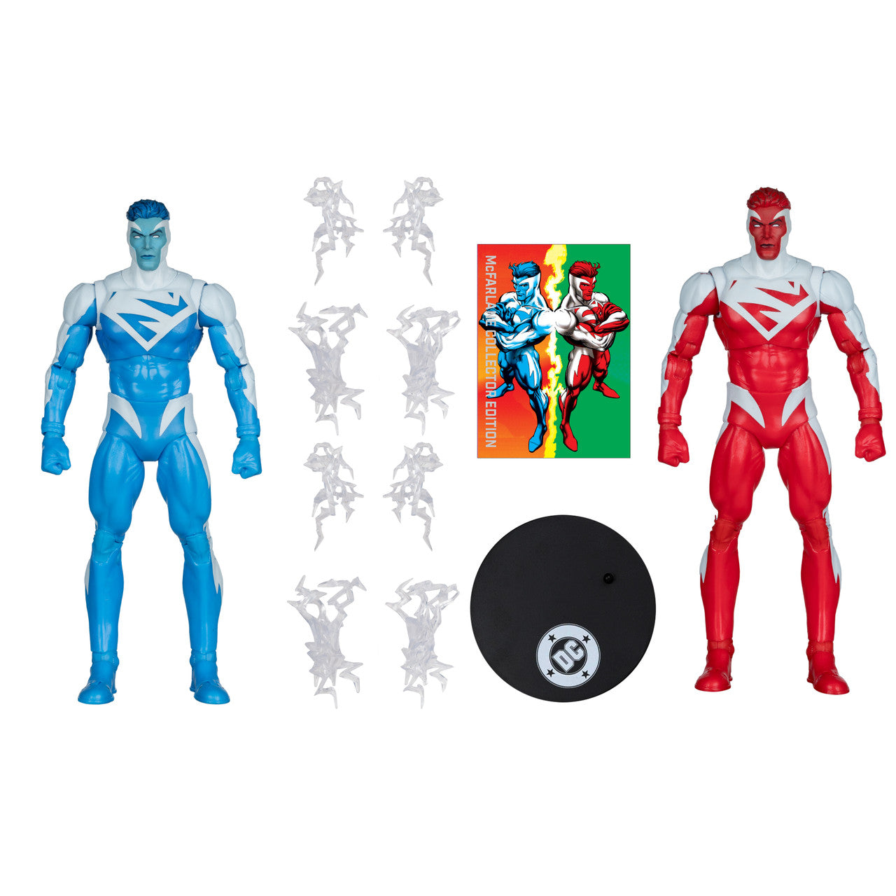 DC Multiverse Superman Blue vs Superman Red Gold Label EXCLUSIVA