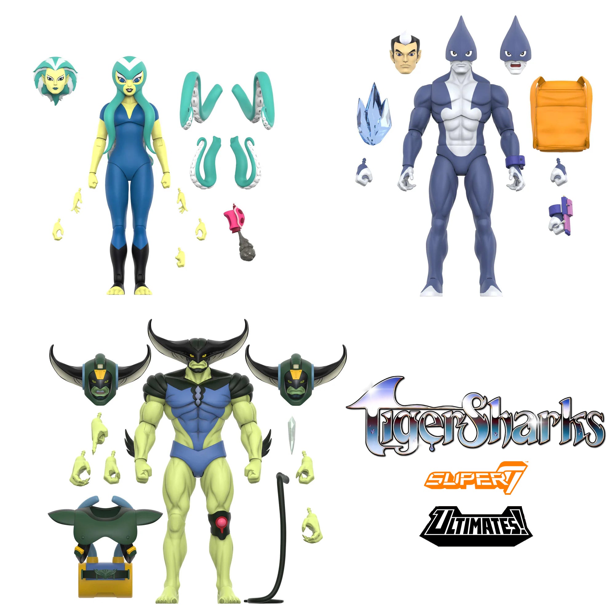 Super7 Ultimates TigerSharks Wave 1 (Mako/Octavia/T-Ray) – Toys 4 Fans ...